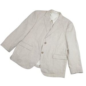 Hockerty Mens Beige Linen Sport Coat Blazer Smart Casual Wedding Business Jacket